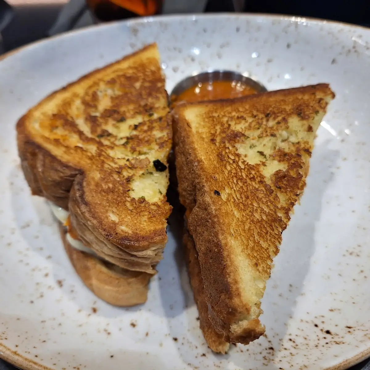 Crusty Garlic Bread Burger