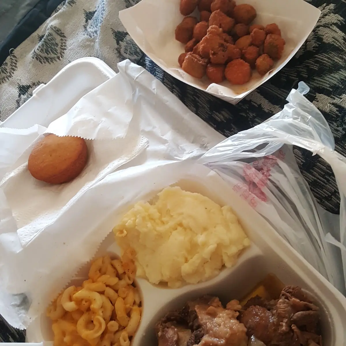 Mashed Potatoes and Fried Okra