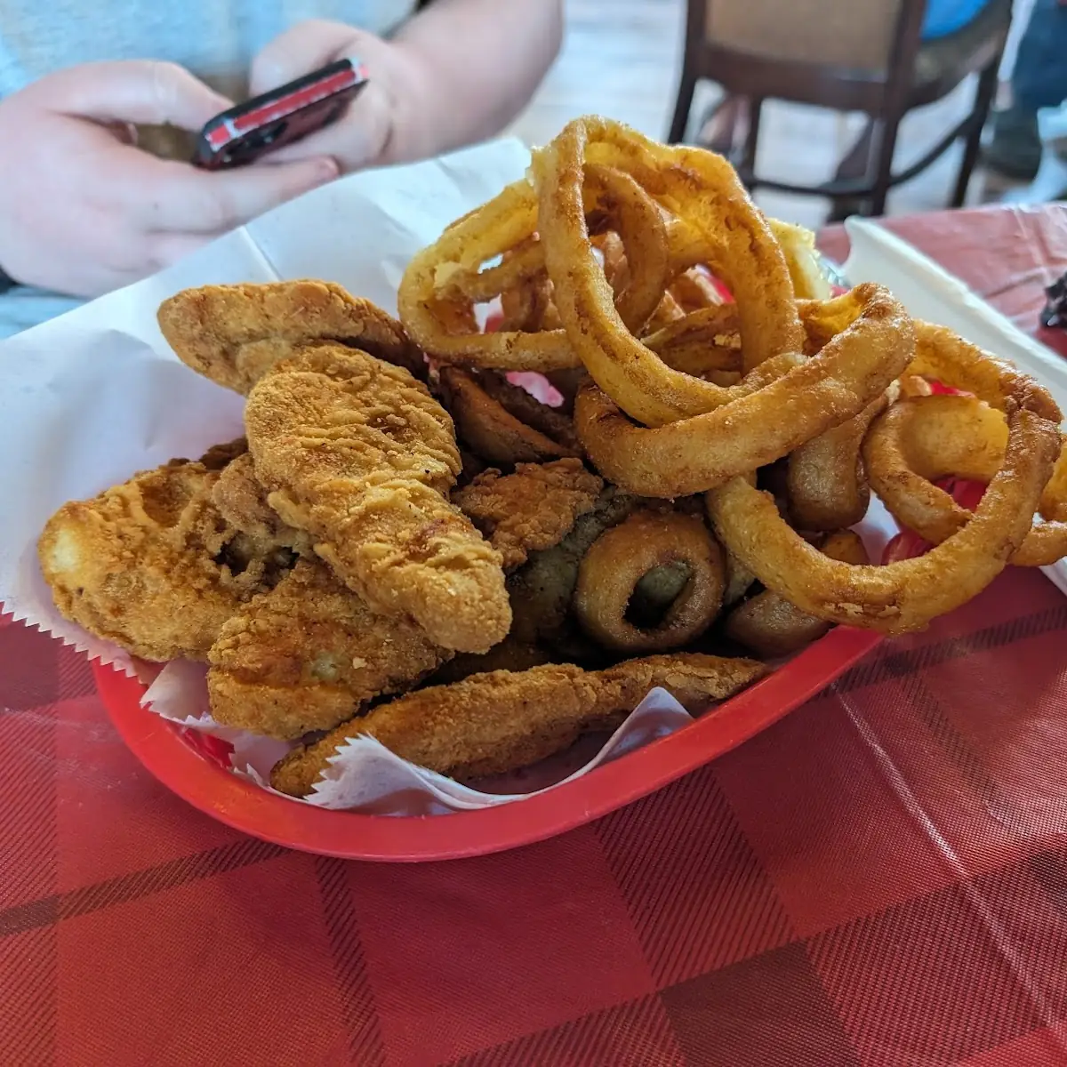 Chicken Strips and Onion Rings