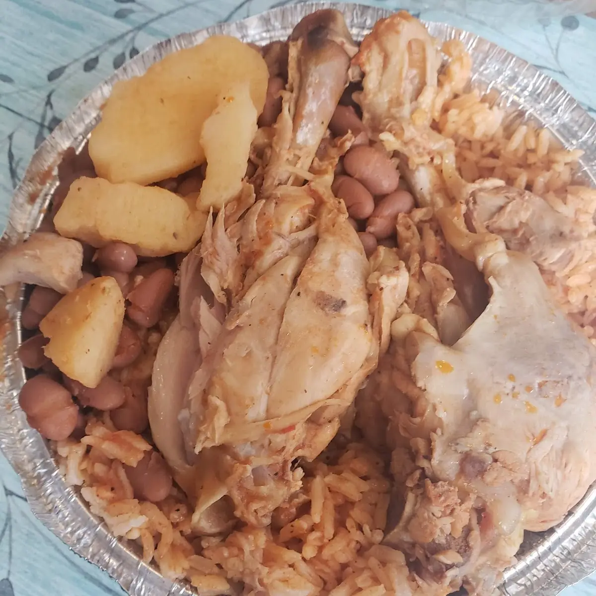 Stewed Chicken with Rice and Beans