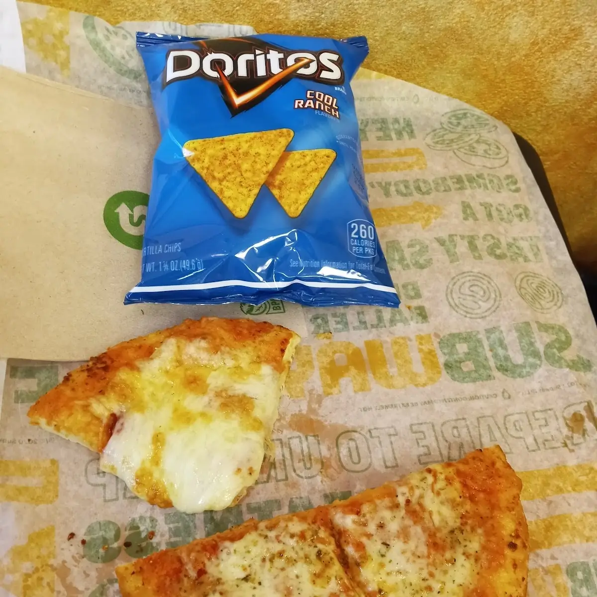 Nacho Cheese Dorito & a Personal Pizza