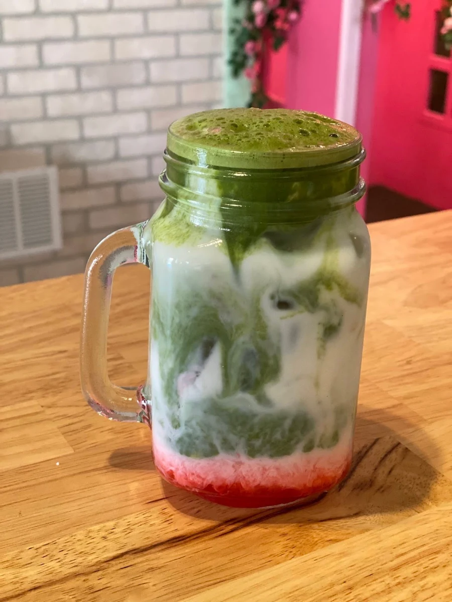 Strawberry Matcha Oat Latte