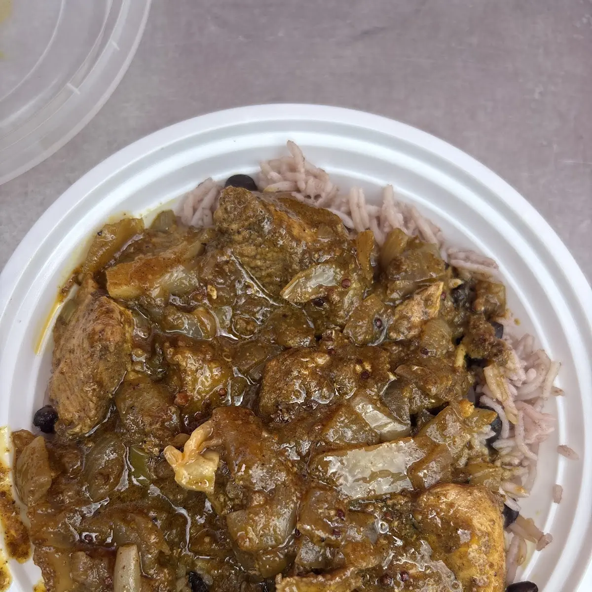 Oxtail with Rice Peas & Cabbage