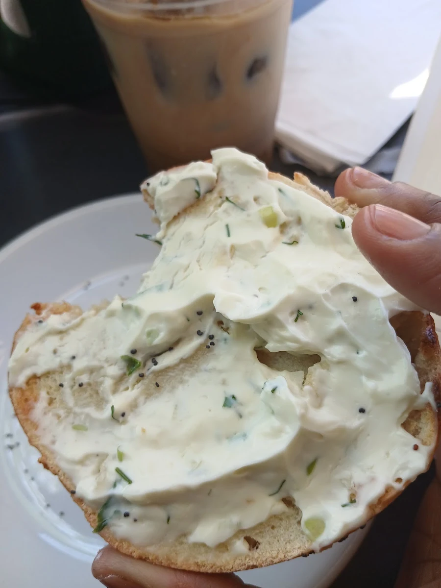 Toasted Bagel with Chive Cream Cheese