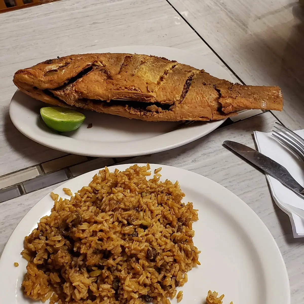 Red Snapper with Rice and Peas