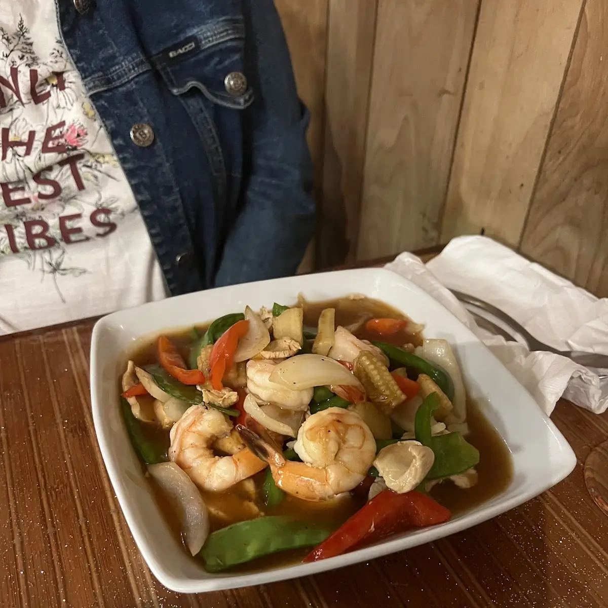 Double Delight in Panang or Garlic Sauce