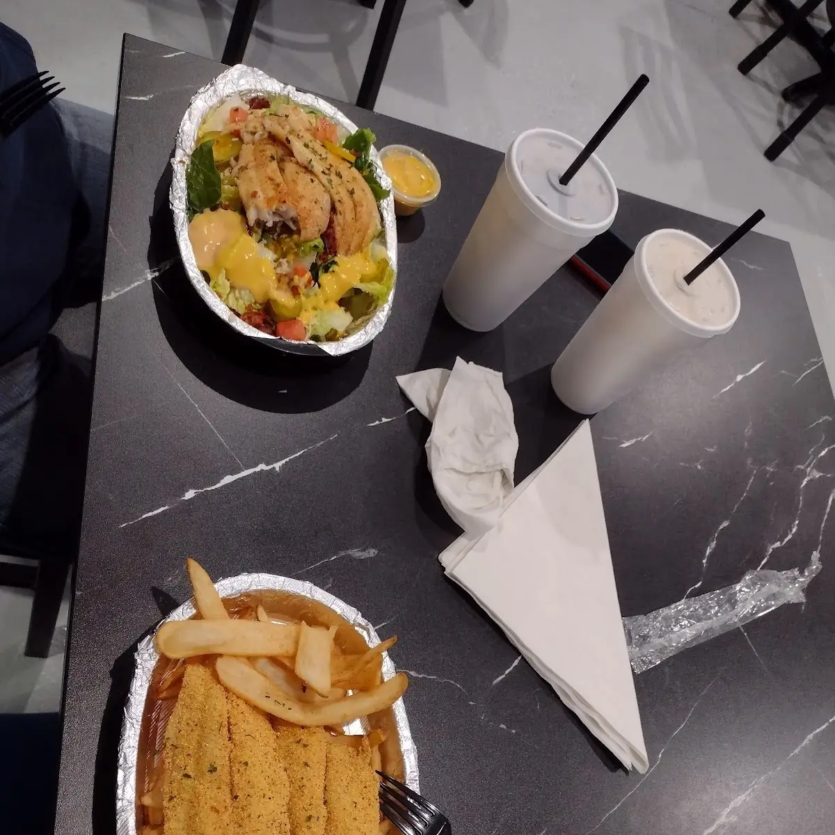 Grilled Fish Salad& Fried Fish Platter