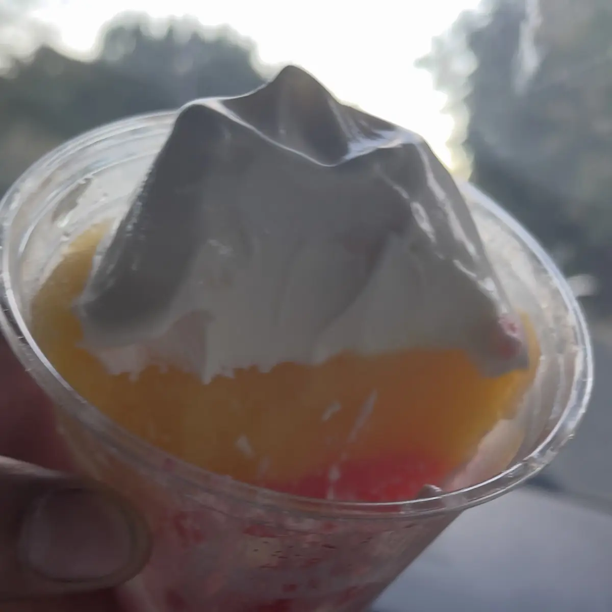 Lime and Lychee Shaved Ice with Vanilla Custard on Top
