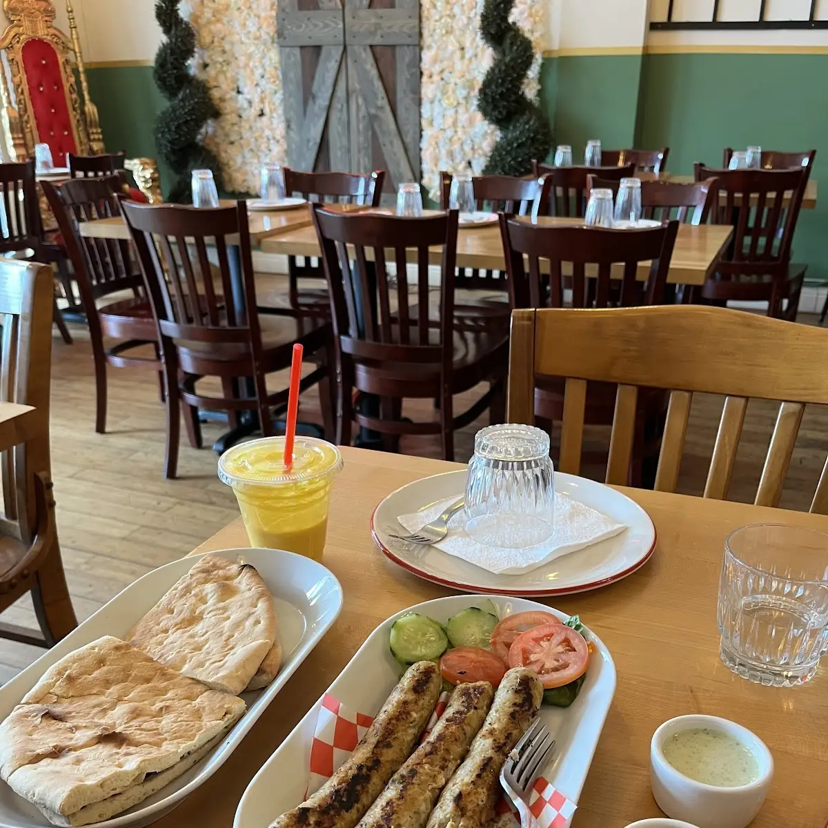 Naan and Mango Lassi