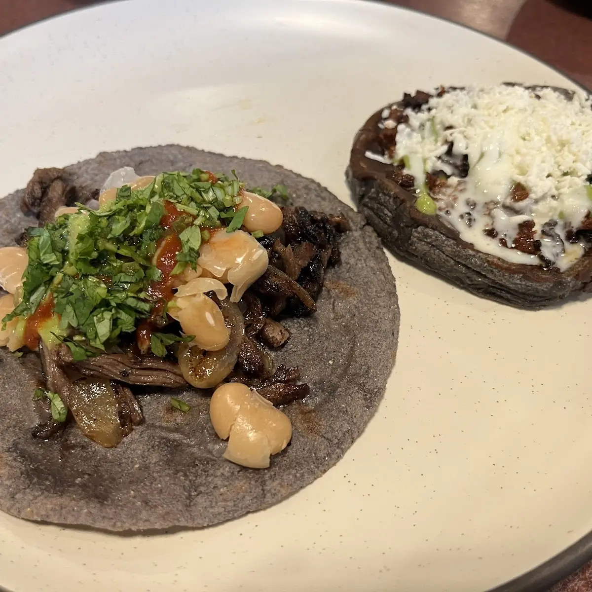 Carne Asada Taco and Quesadilla