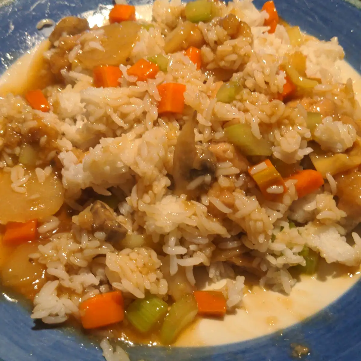 Garlic Chicken Mixed with Rice