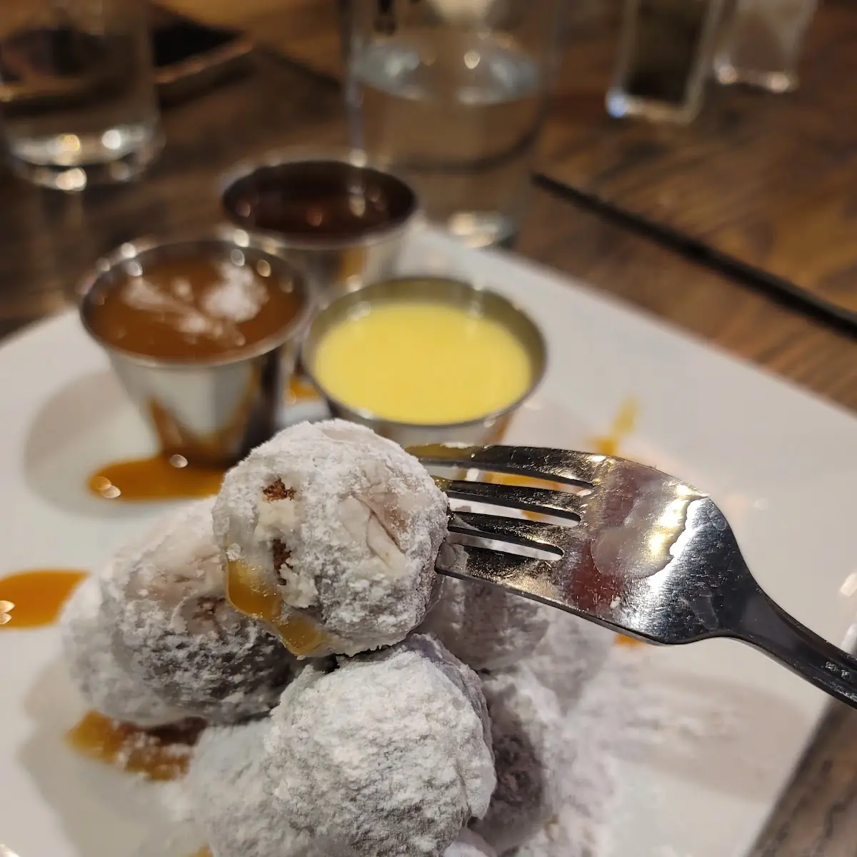 Sugar Coated Doughnuts with Dipping Sauce