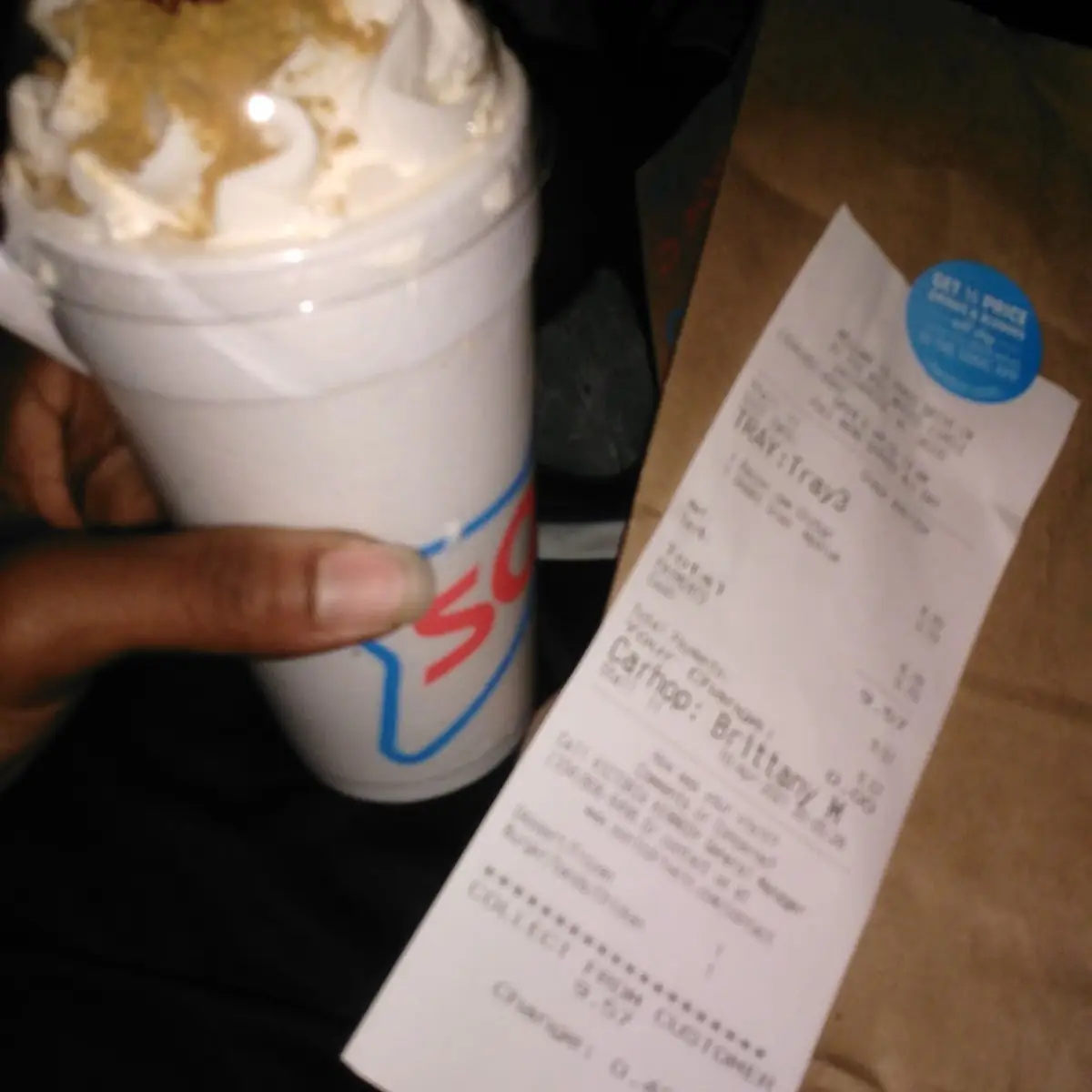 Sonic Bacon Cheeseburger and Oreo Shake