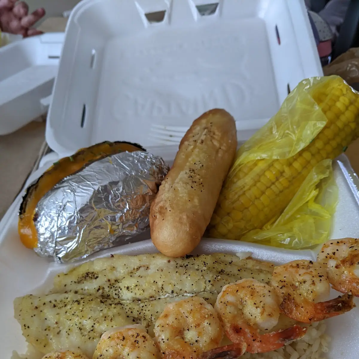 White Fish and Grilled Shrimp Skewer