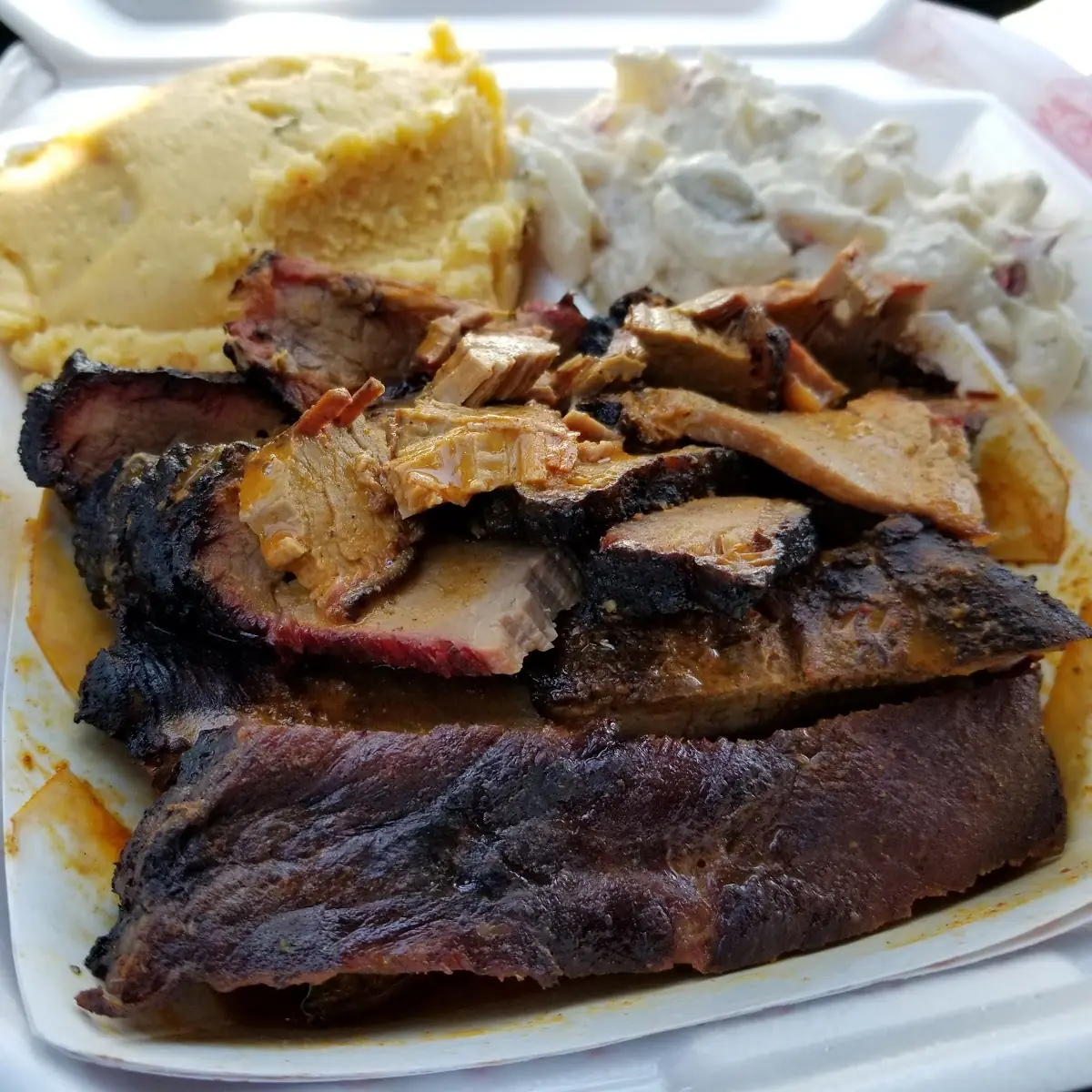 3 Meat Plate Brisket Pulled Pork and Sausage