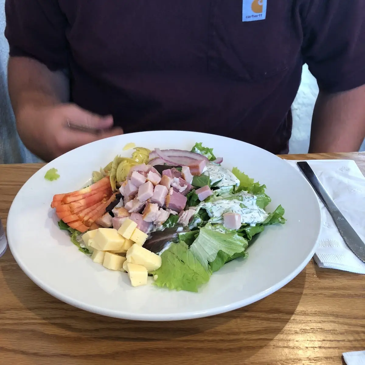 Half Salad, Cup of Soup, and Biscuit