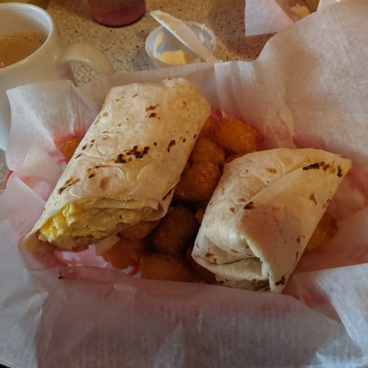Breakfast Burrito & Tots