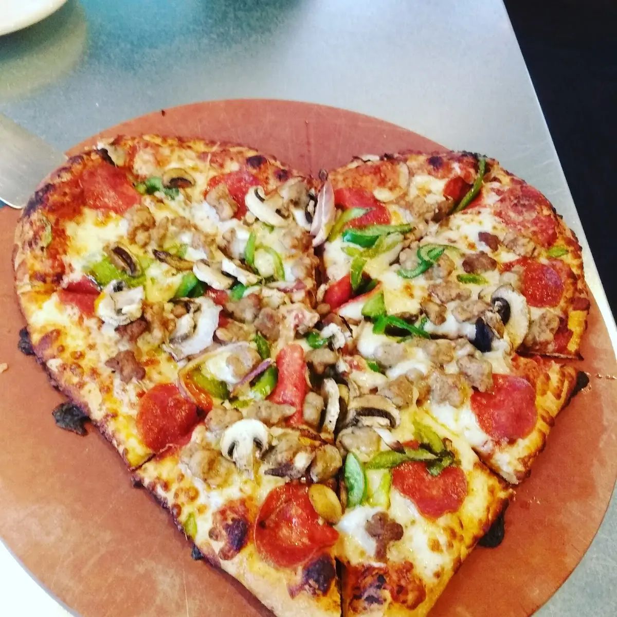 Supreme Hand Tossed Heart Shaped Pizza Valentine's Day