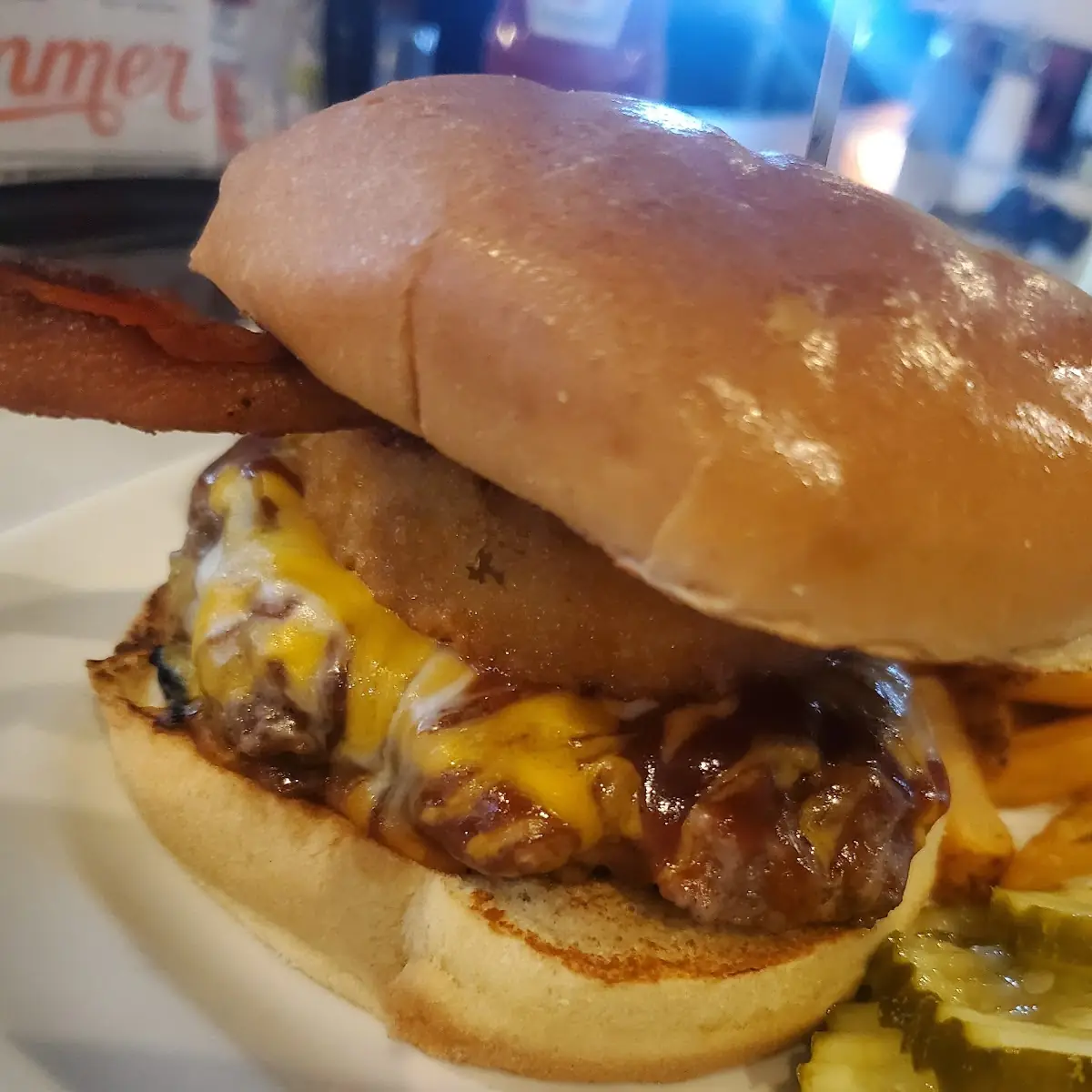Cheese Curd Bacon Burger
