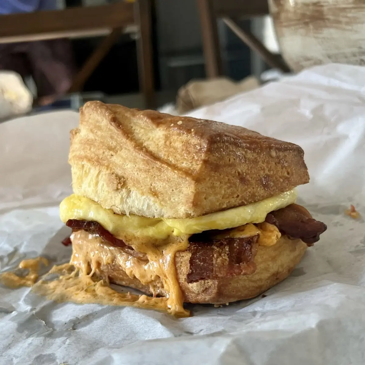 Bacon Egg Pimento Biscuit