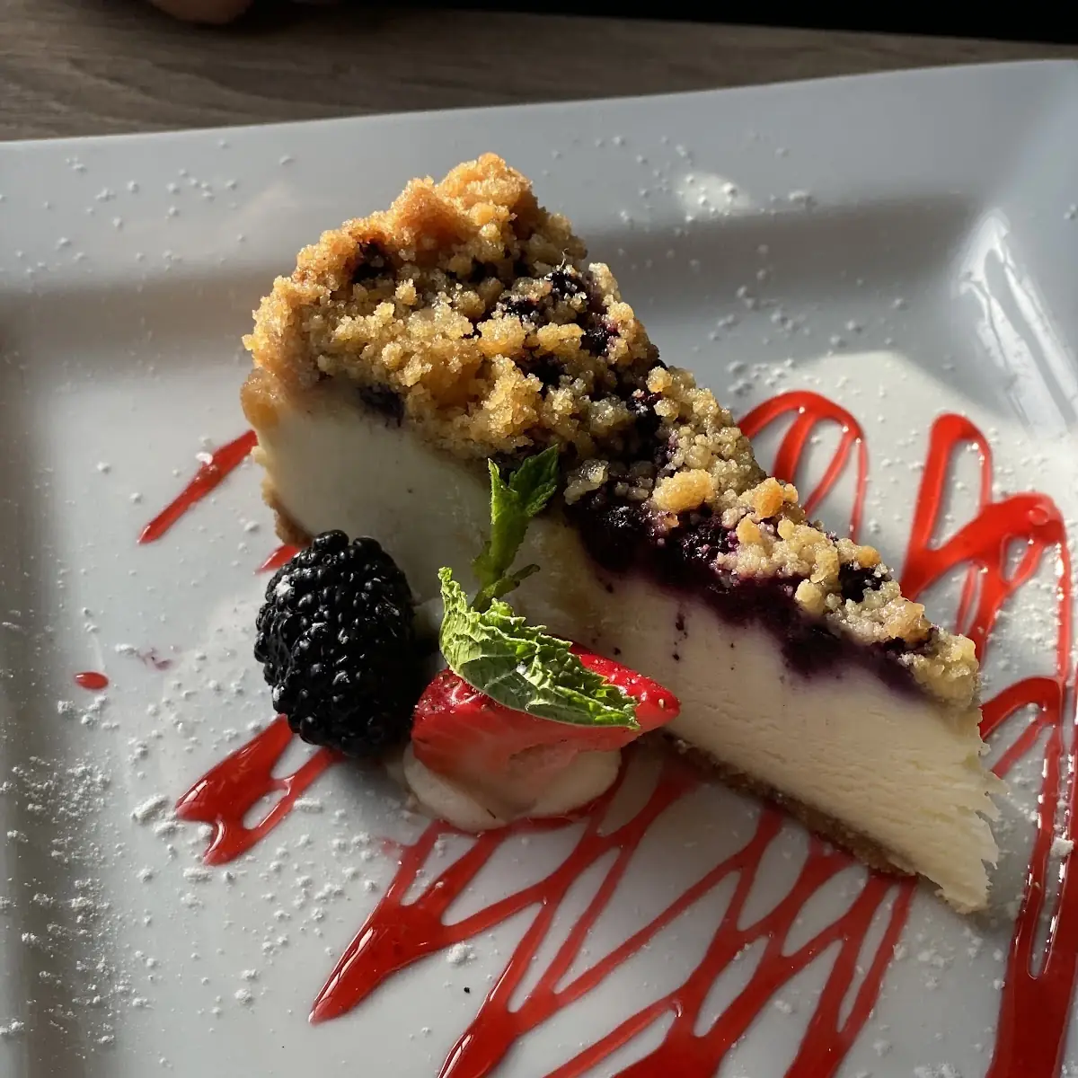Lemon Blueberry Ricotta Cheesecake Slice