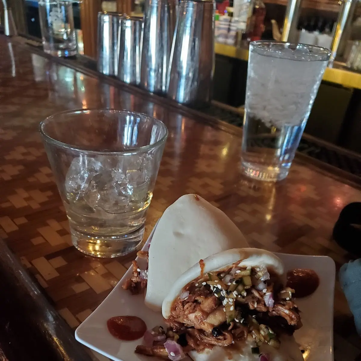 Tiki Old Fashioned and Bao Bun