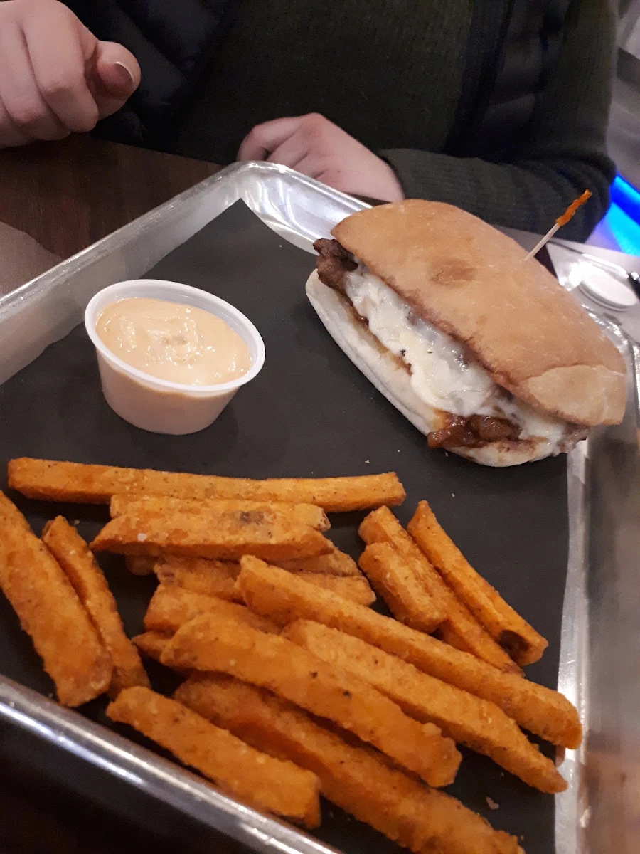 Philly & Sweet Potato Fries, Twigg's Bar & Grill