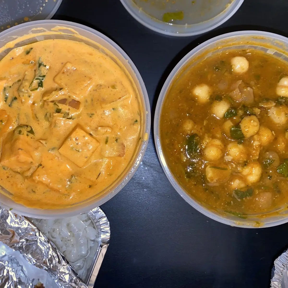 Paneer Butter Masala and Chana Masala