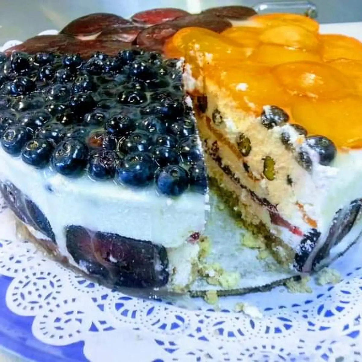 Mixed Fruit Cheese Cake