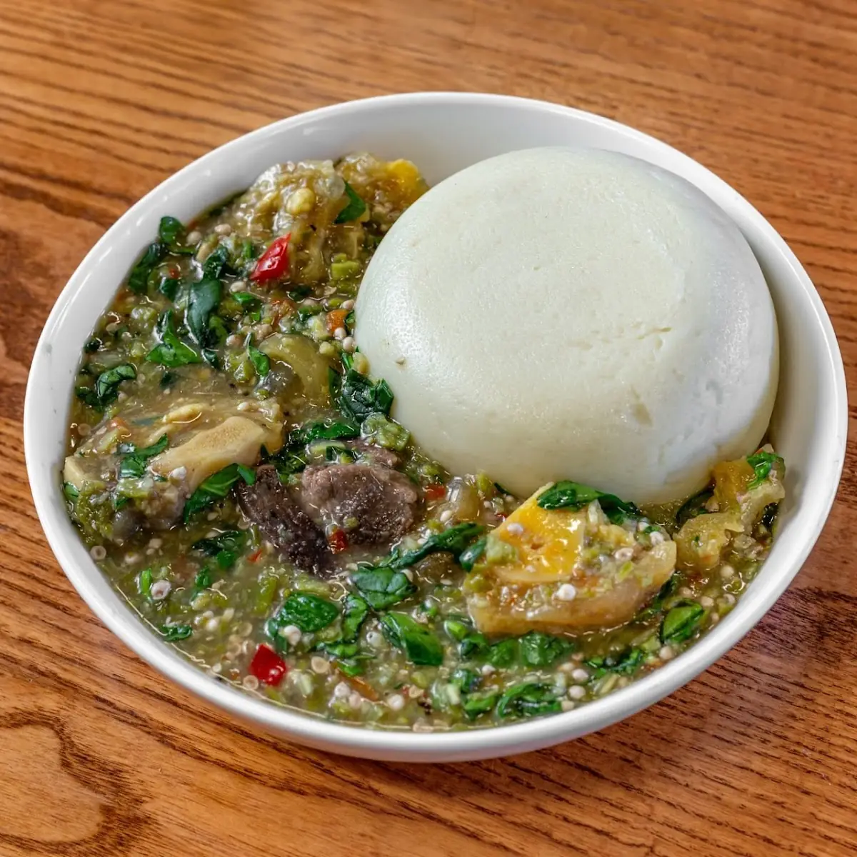 Okra Soup & Pounded Yam