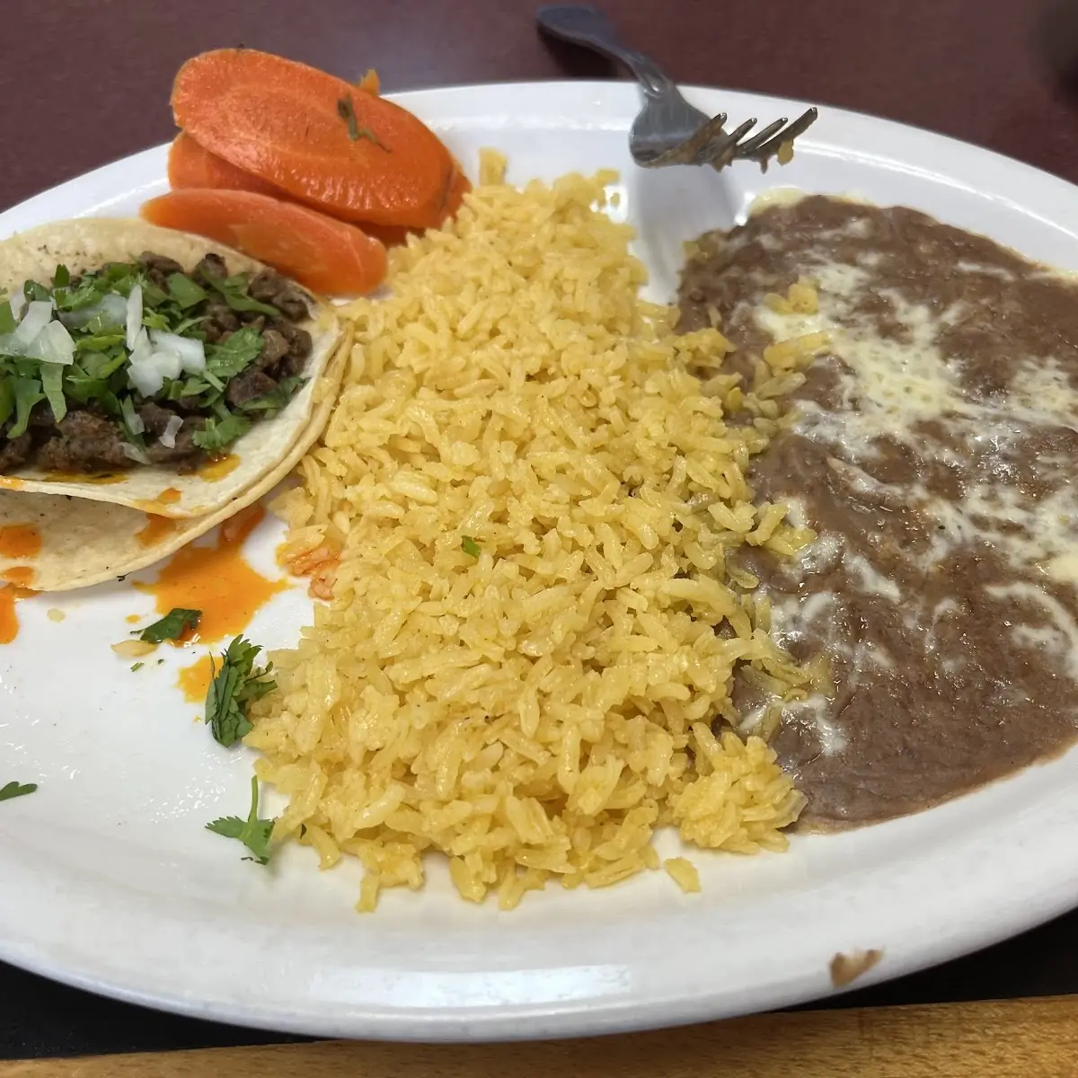 Tacos with Rice & Beans