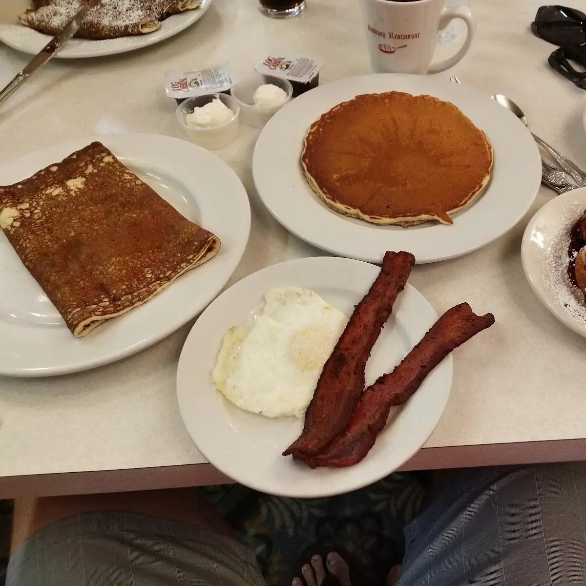 One Slice Bacon One Small Pancake One Scrambled Egg