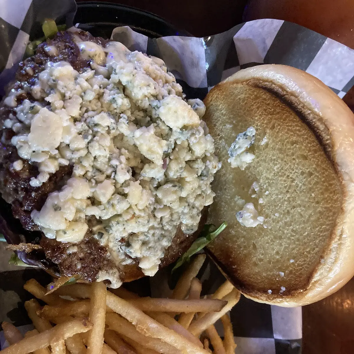 Half Pound Burger with Blue Cheese
