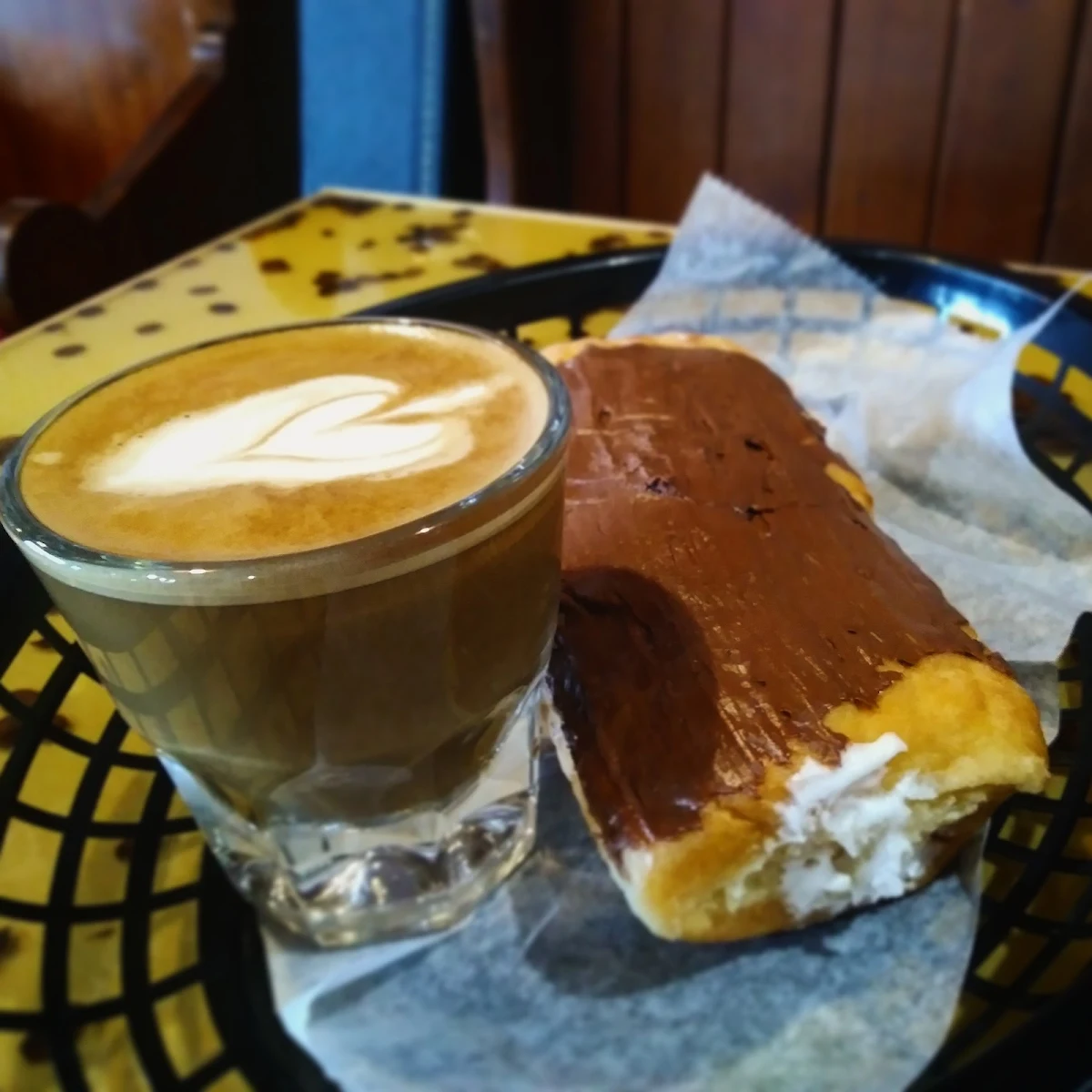 Cortado & Cream Filled Long John Doughnut