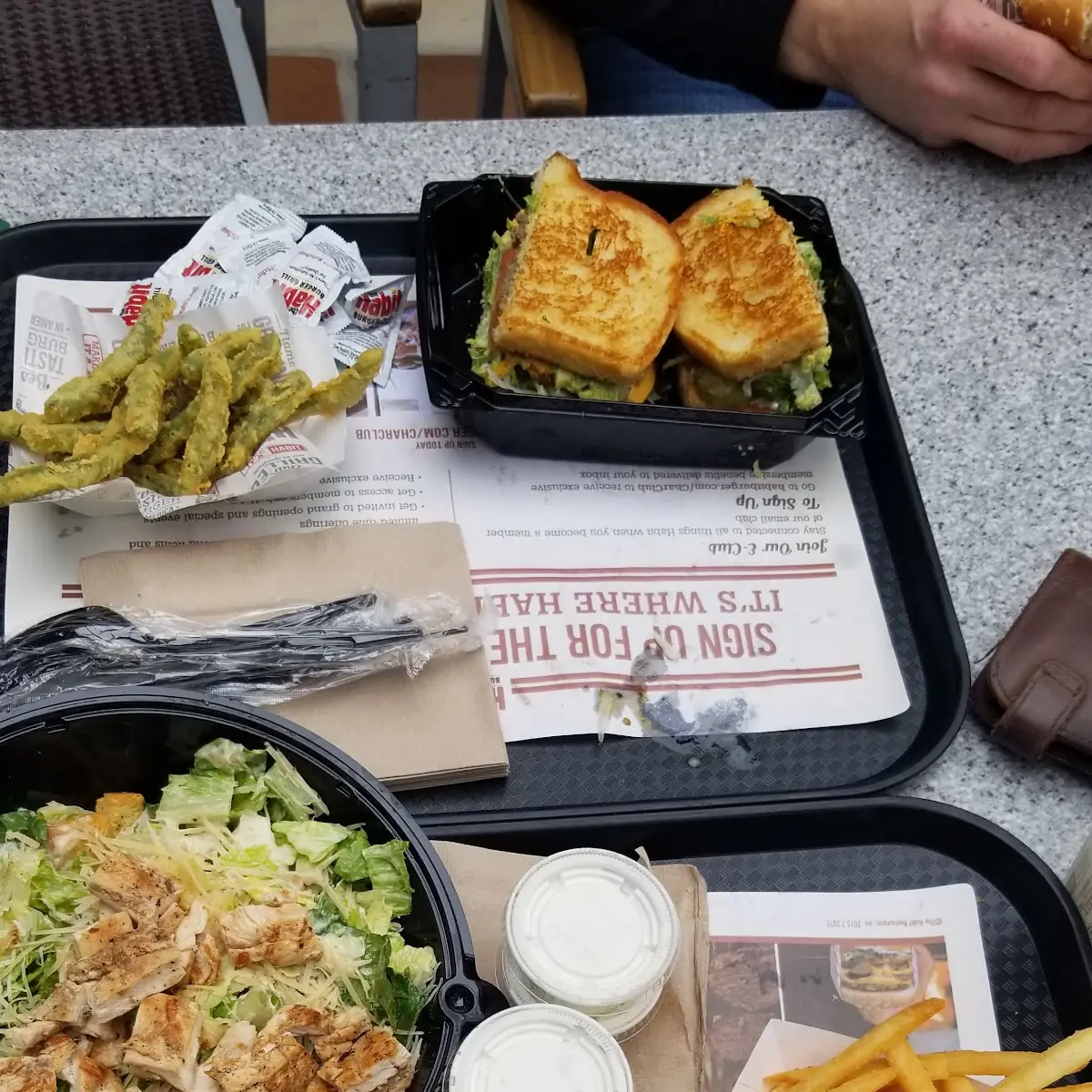 Chicken Caesar Salad and Fries