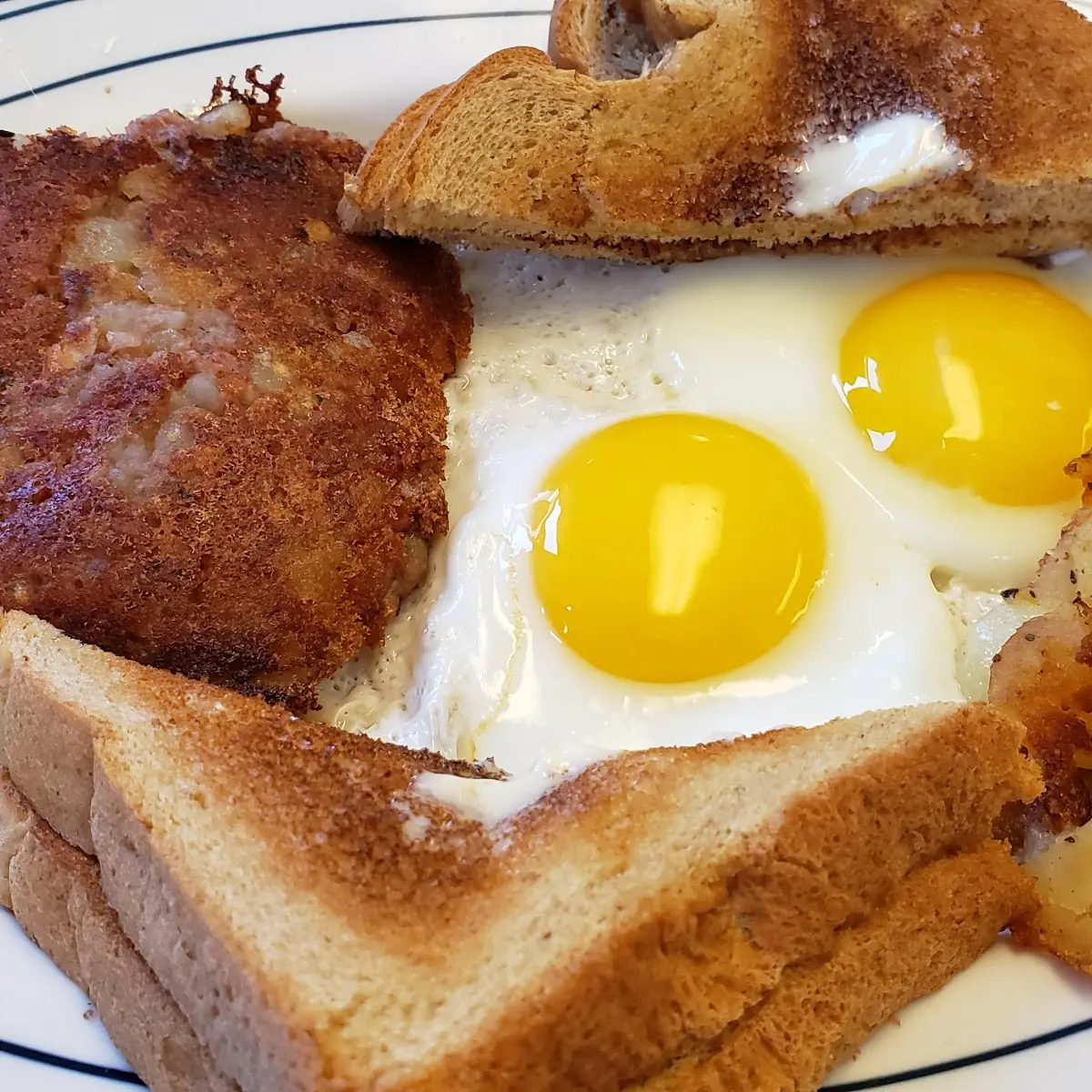 Mickey's Corned Beef w Two Eggs and Toast