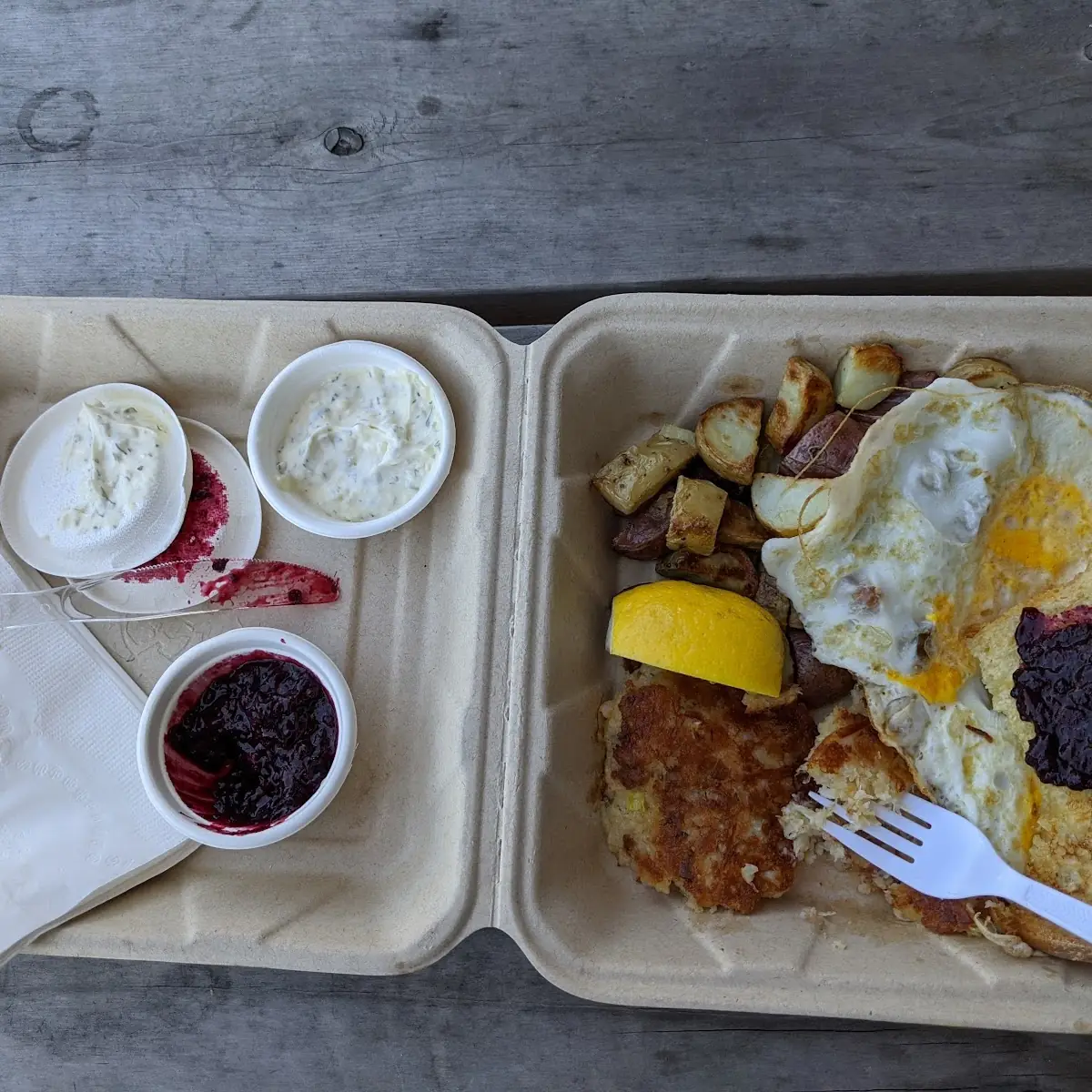 Crab Cake Breakfast Special