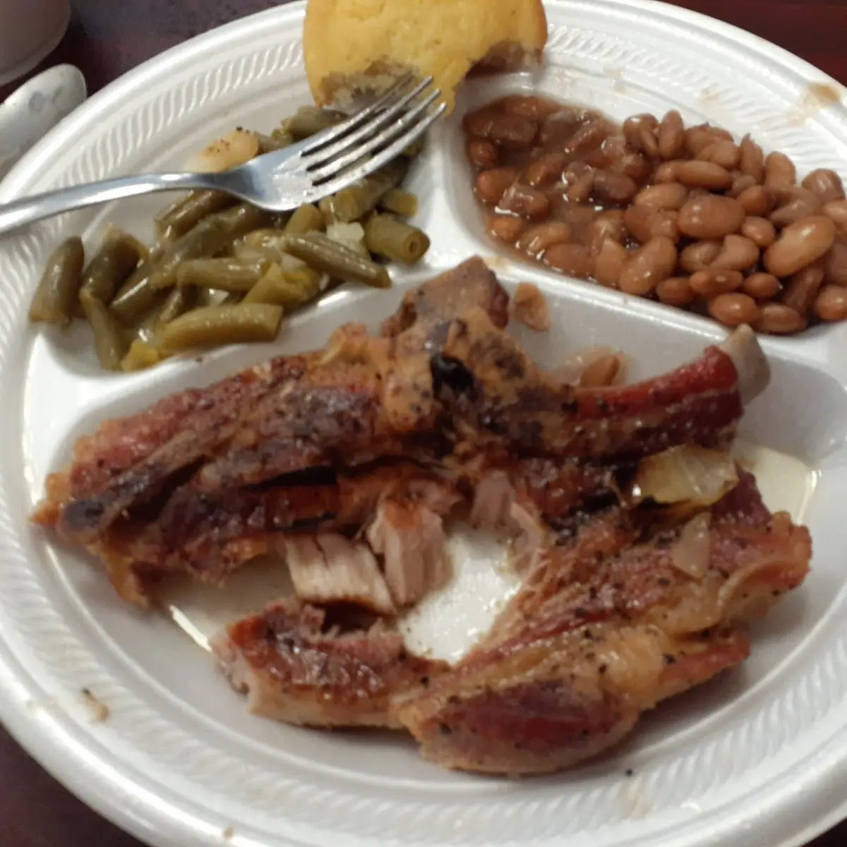 Pork Chops Green Beans Potato Pinto Beans