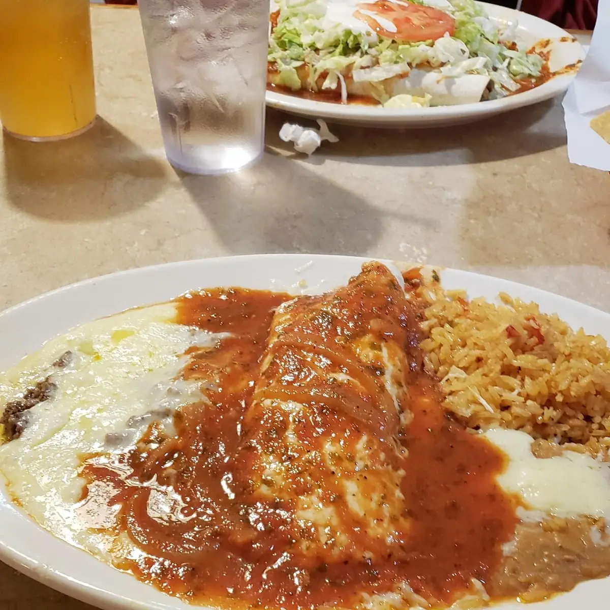 Chalupa (1 pc), Beef Burrito (1 pc), and Beans