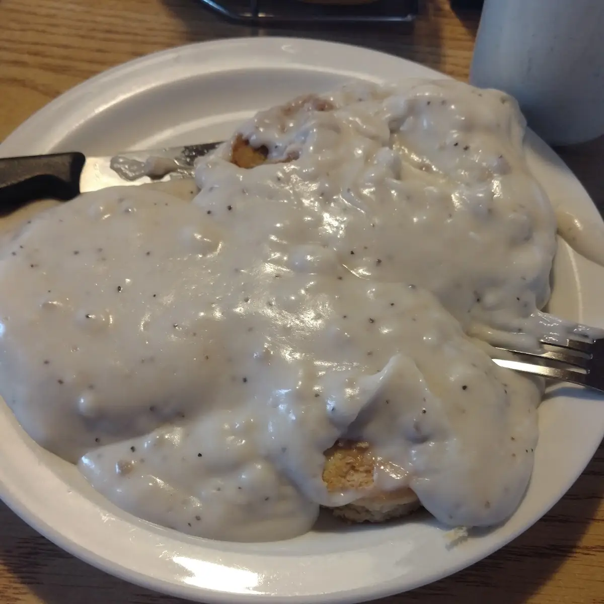 One Biscuit with Sausage Gravy