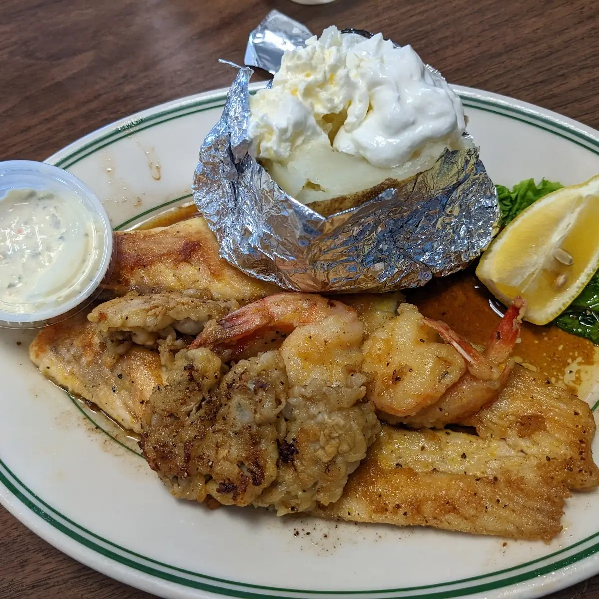 Redfish with Baked Potato