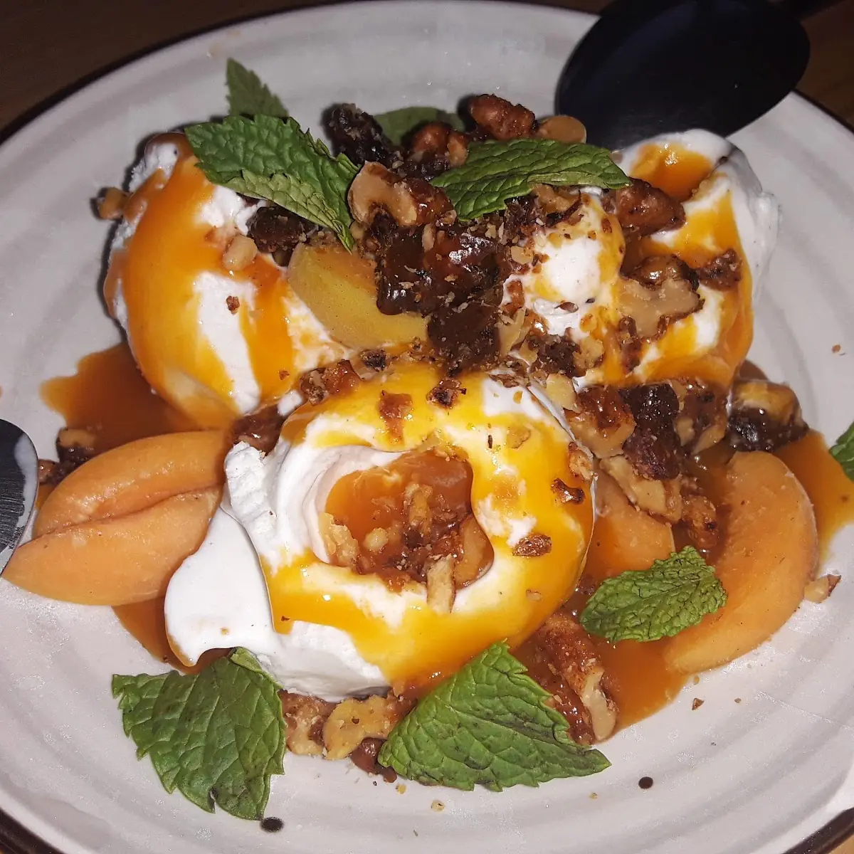 Vanilla Ice Cream & Apricot Sauce