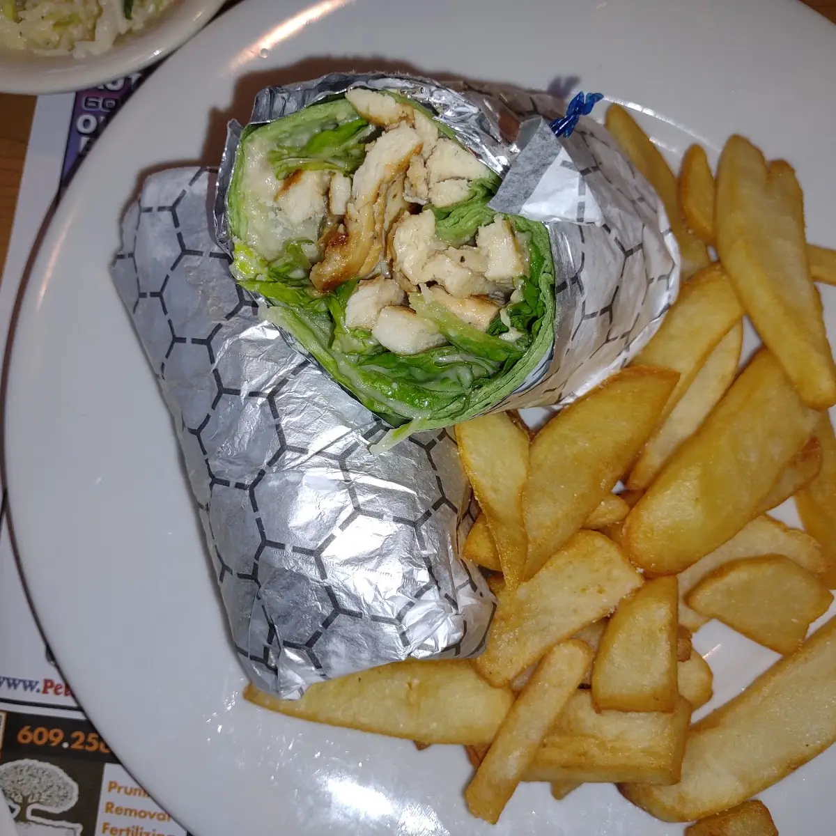Chicken Caesar Wrap with Fries
