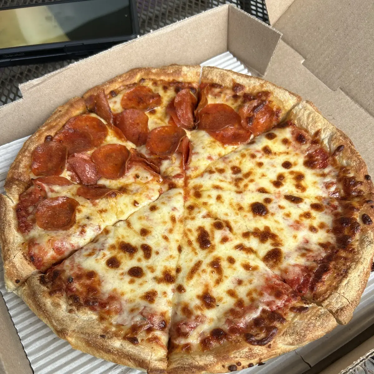 Half Pepperoni Half Cheese Pizza