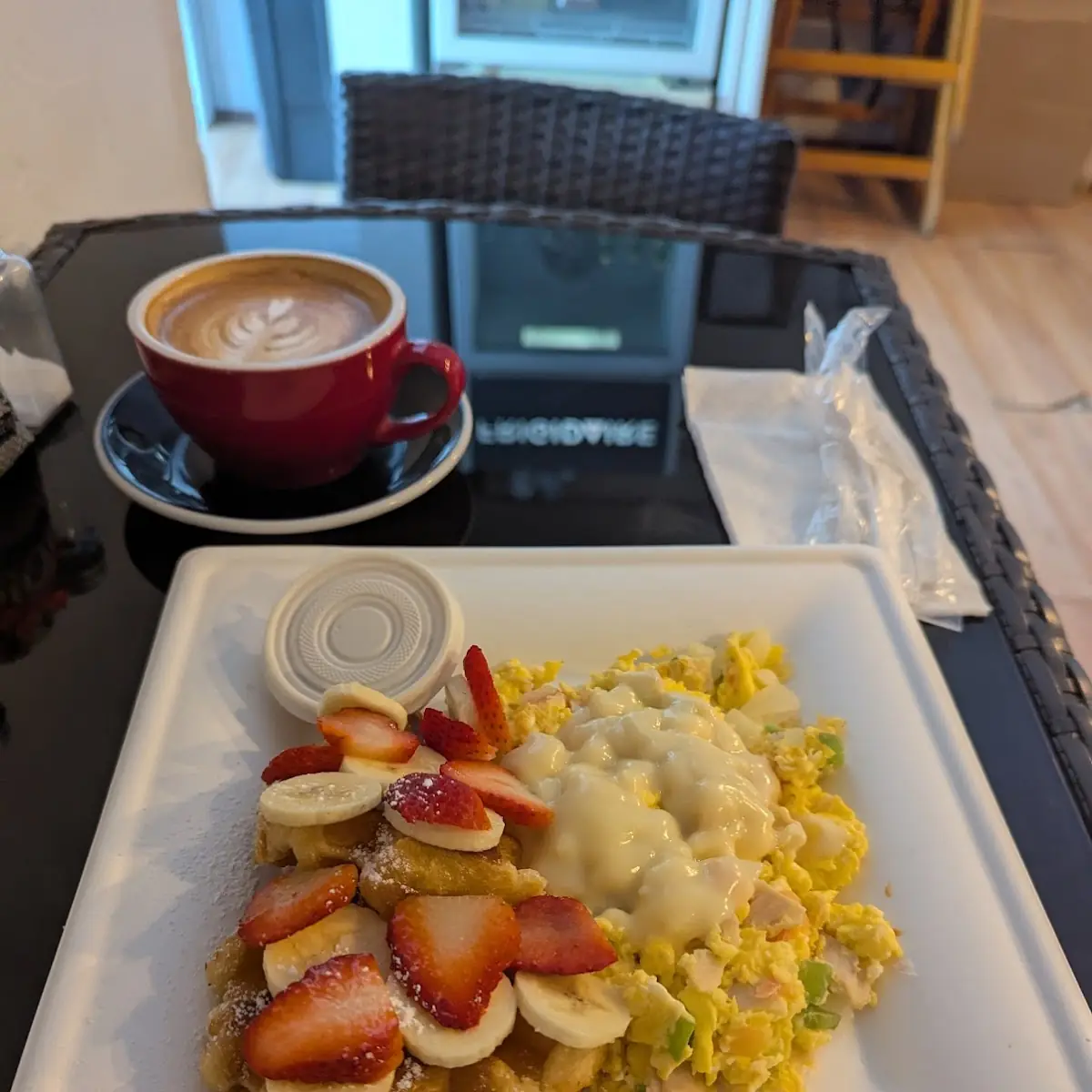 Waffles & Scrambled Eggs