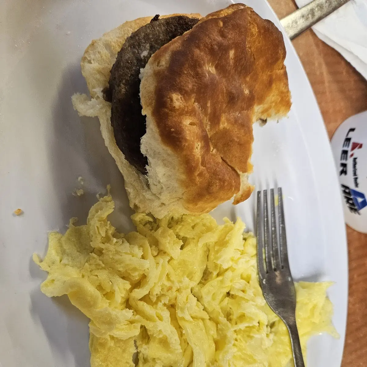 Sausage Biscuit with Scrambled Eggs