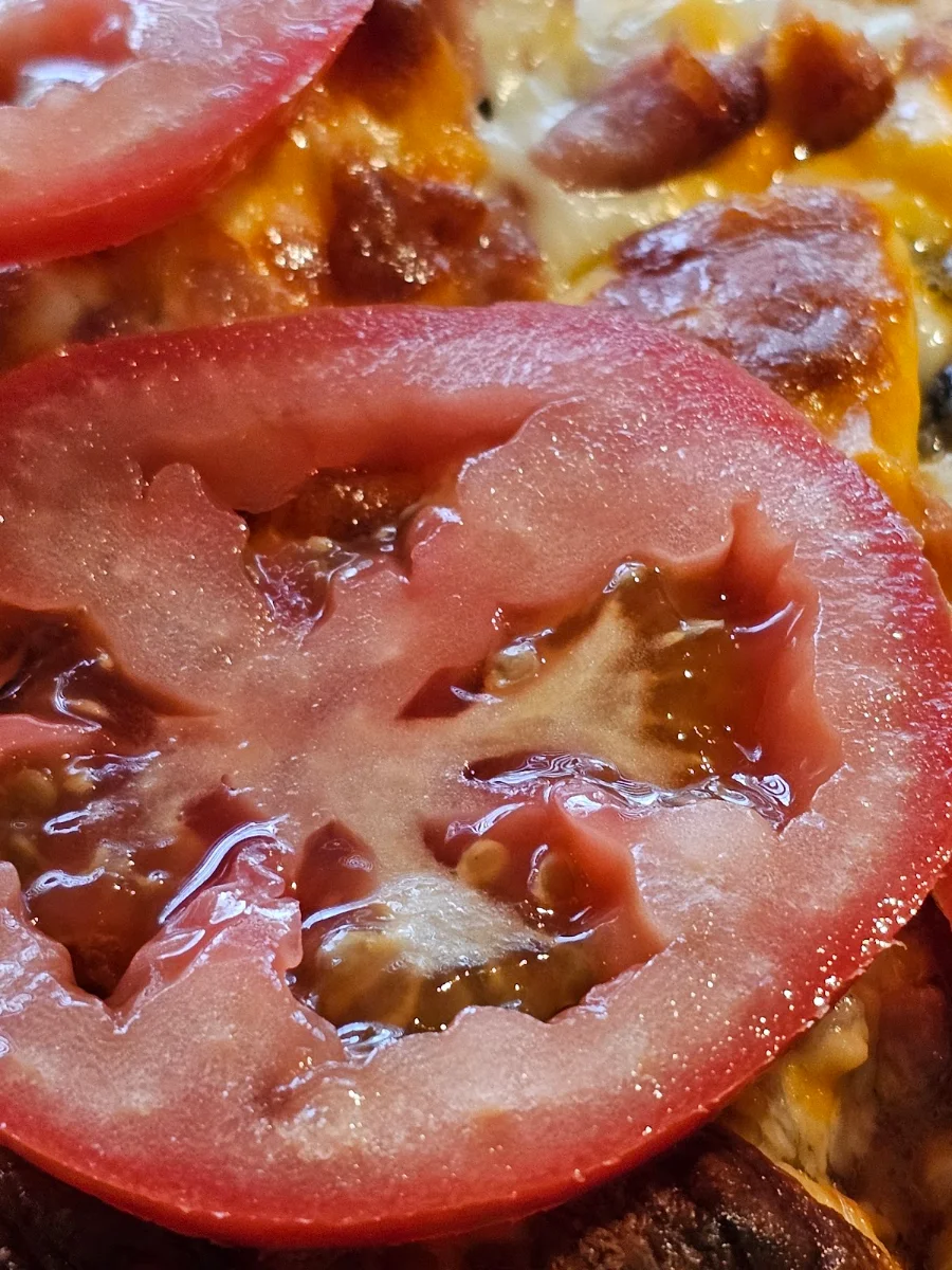 Cheese Burger Pitza and Hawaian Half and Half
