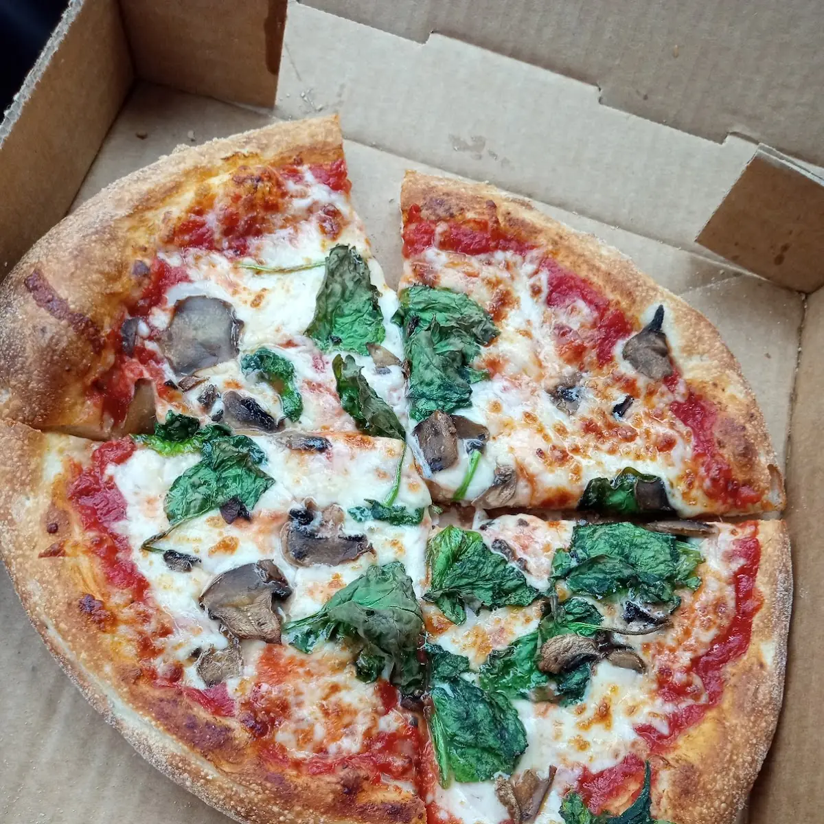 Spinach Mushroom Pizza