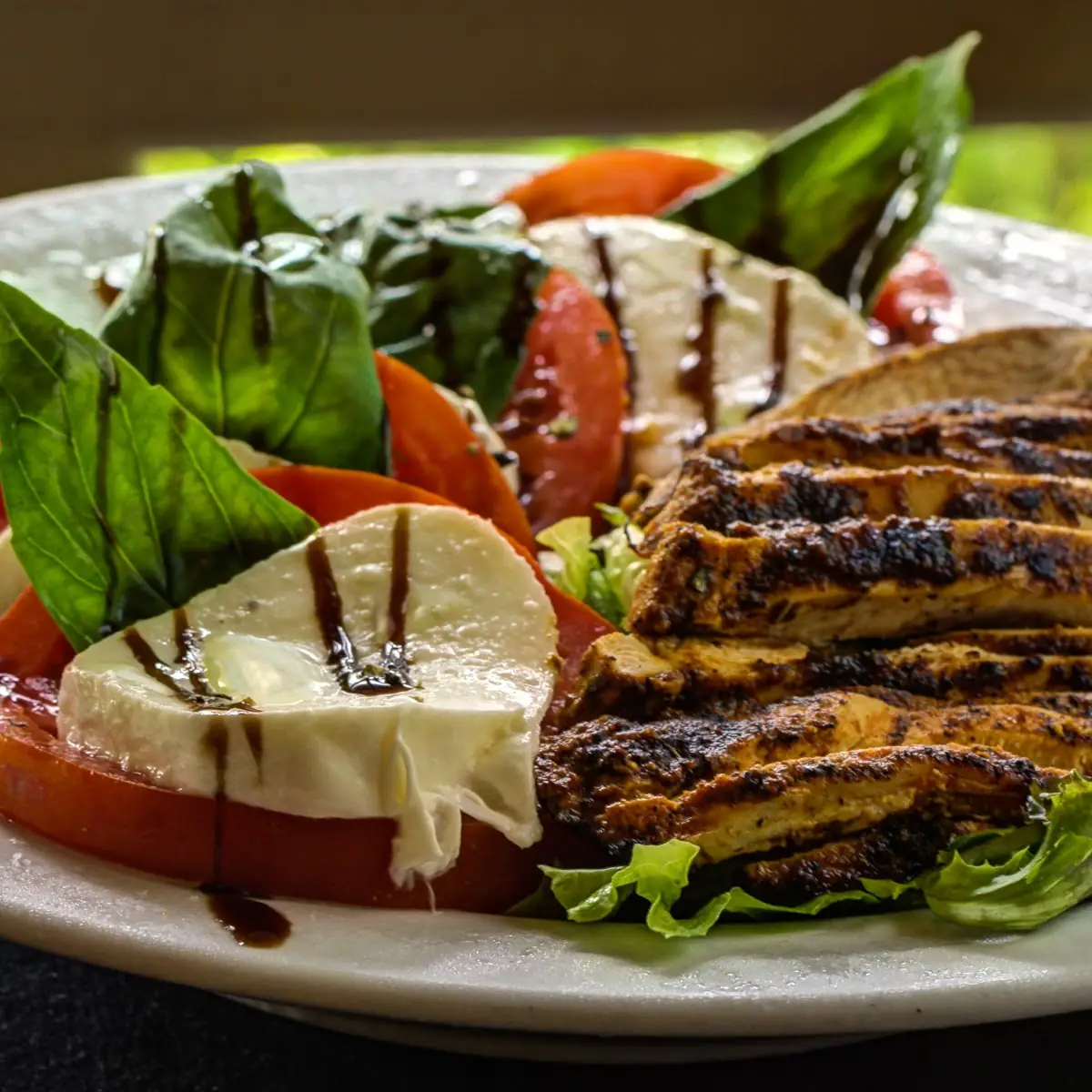 Blackened Chicken Caprese Salad