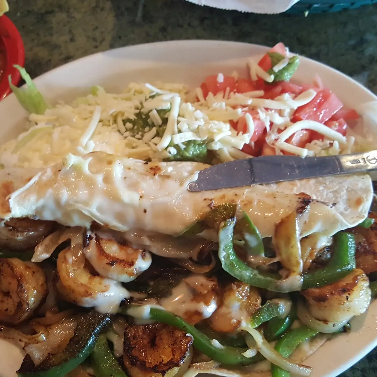 Fajita Shrimp Quesadilla